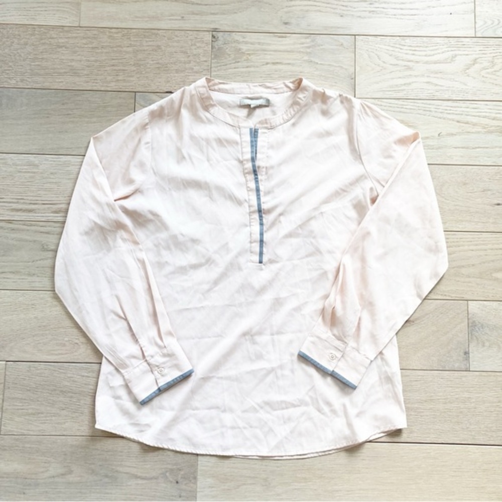 Banana Republic Pink and Gray Blouse with Relaxed Fit